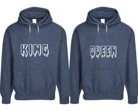 King Queen Couple Matching Speckle Hoodies