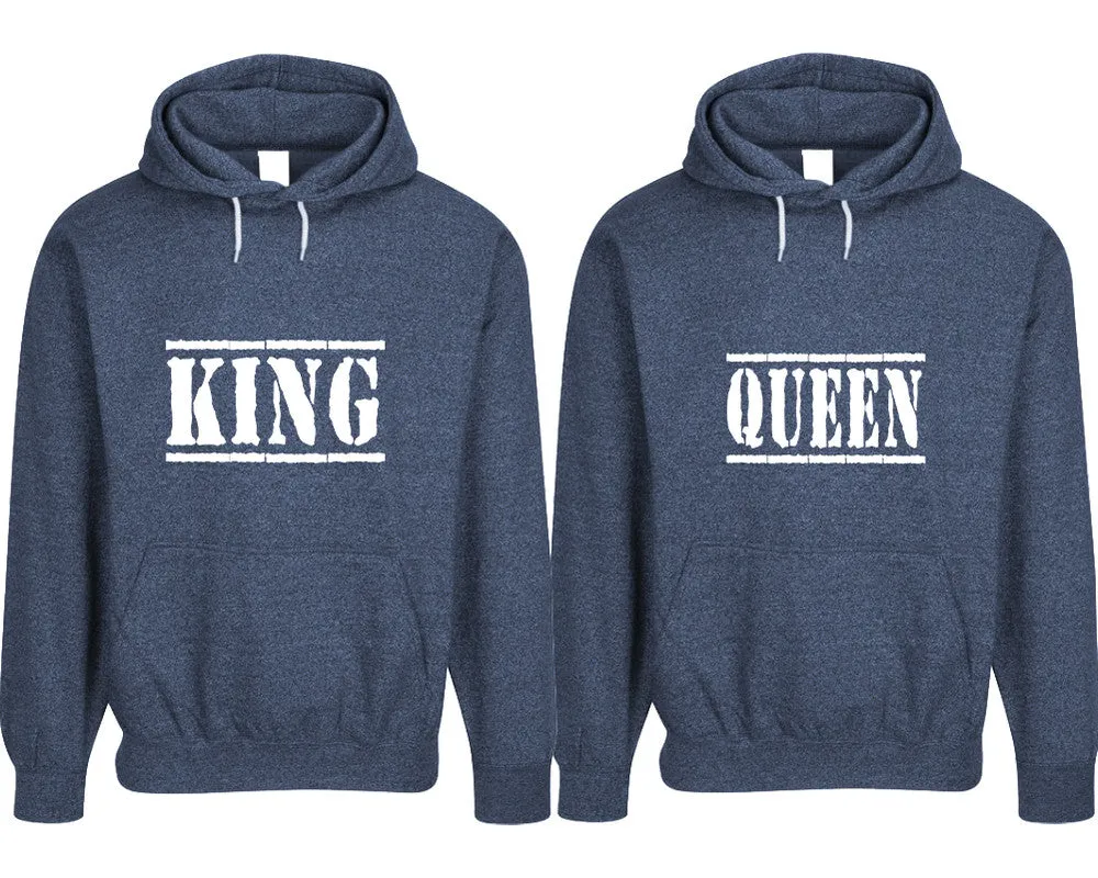 King Queen Couple Matching Speckle Hoodies