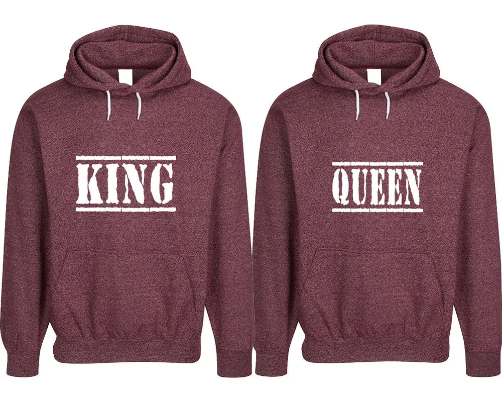 King Queen Couple Matching Speckle Hoodies