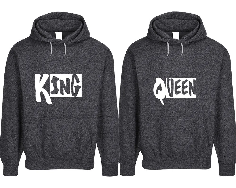 King Queen Couple Matching Speckle Hoodies