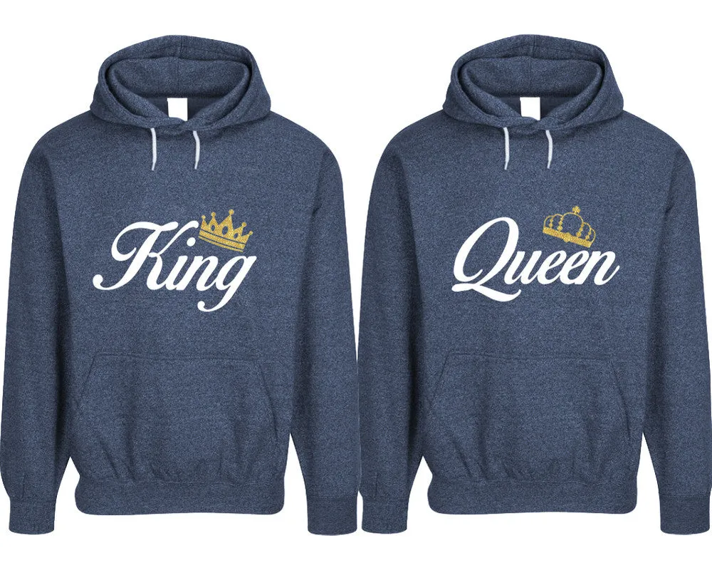 King Queen Couple Matching Speckle Hoodies