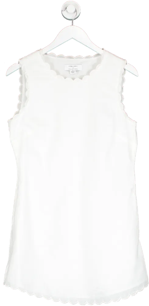 Labelrail White X Collyer Twins Scallop Edge Mini Dress UK 10