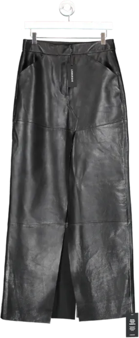 Lamarque Black Mariette Leather Maxi Skirt UK S