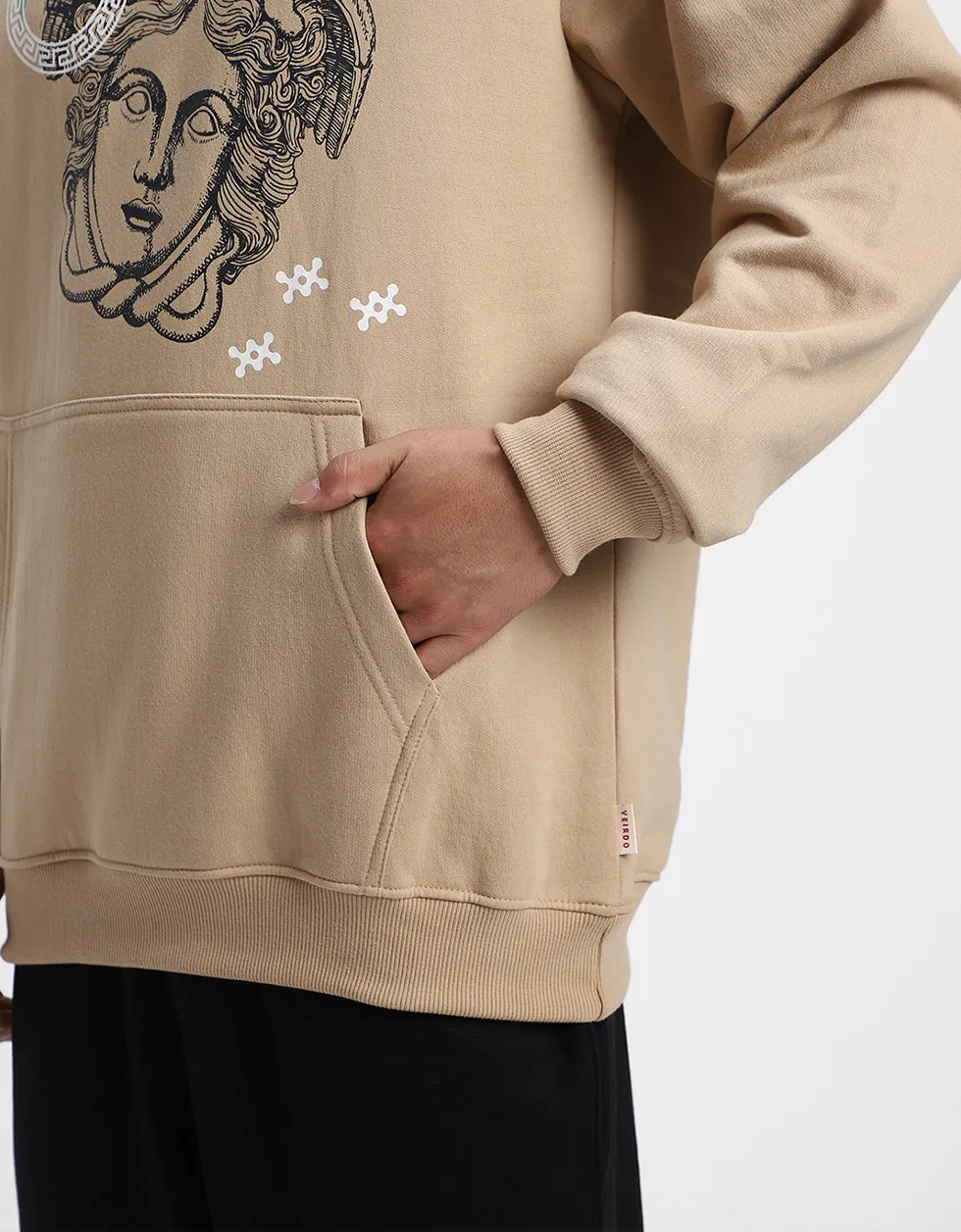 Masterpiece in Beige: Men's Perfection Print Hoodie