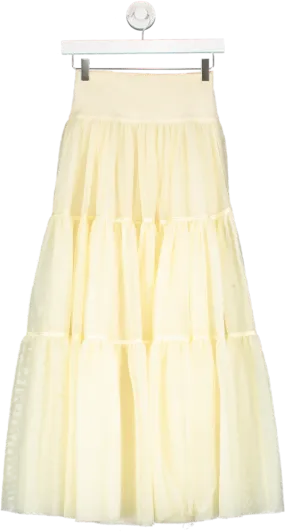 ME   EM Yellow Tulle Tiered Maxi Skirt UK 6