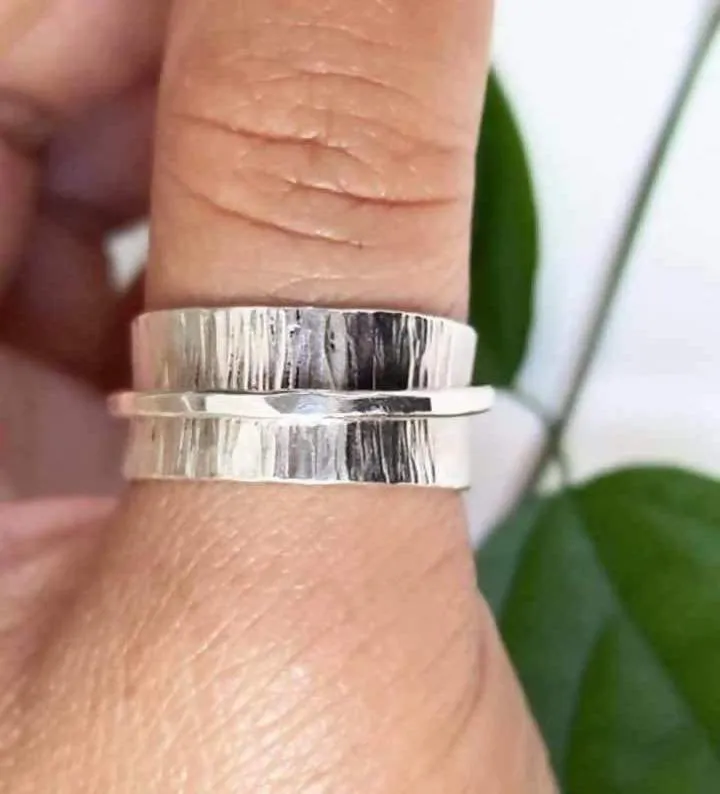 Meditation Ring, 925 Sterling Silver Spinner Ring, Silver Spinner Band, Anxiety Ring, Fidget ring, Silver Jewelry