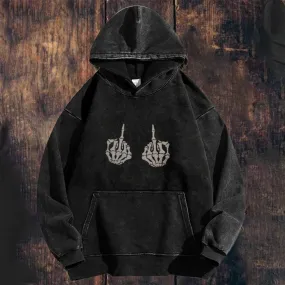 Mens 2 Hand Skeleton Hoodies