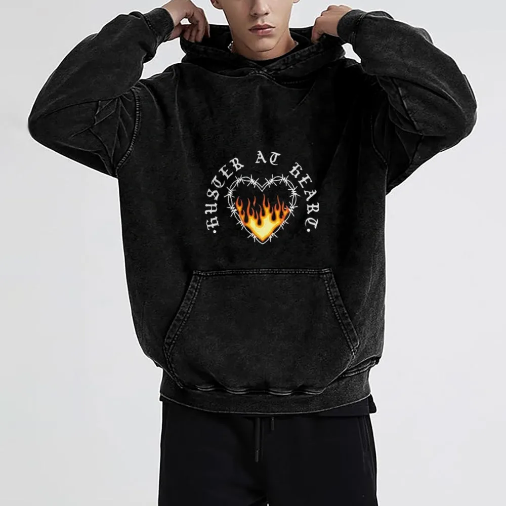 Mens Love flame Hoodies