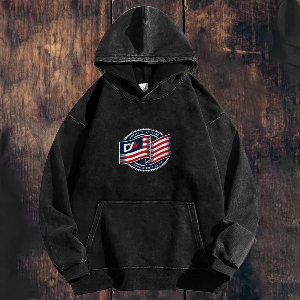 Mens Vintage American Flag Hoodies