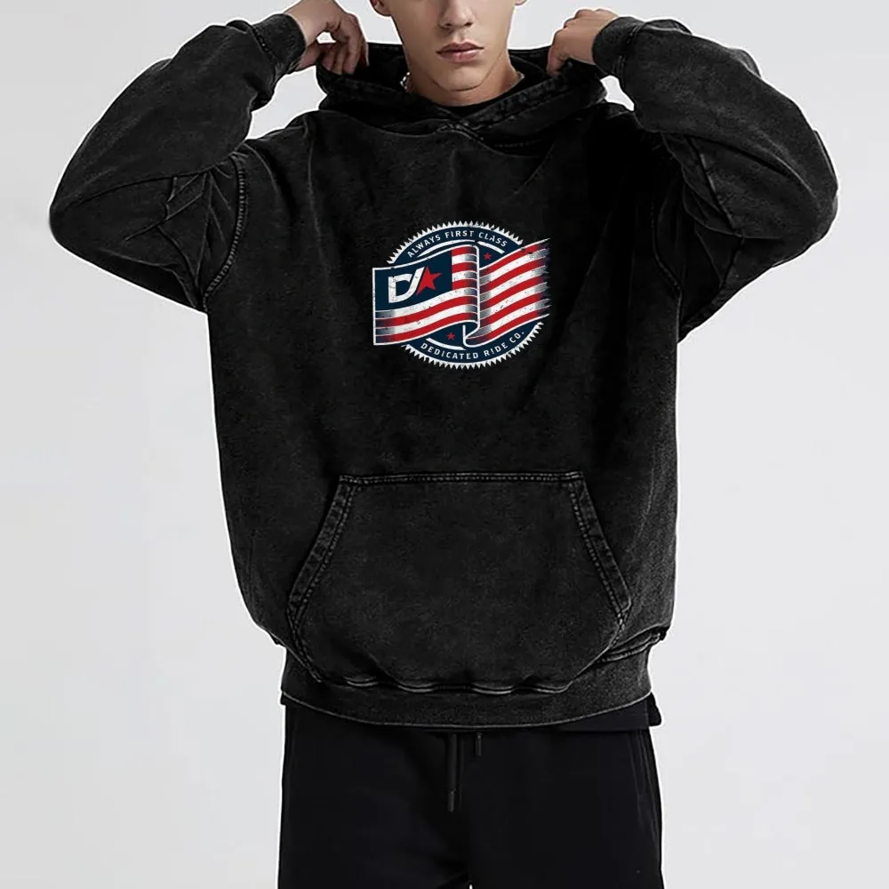 Mens Vintage American Flag Hoodies