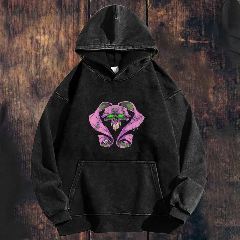 Mens Vintage Pink Skeleton Hoodies