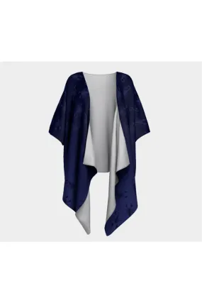 Midnight Blue Scorpion Draped Kimono