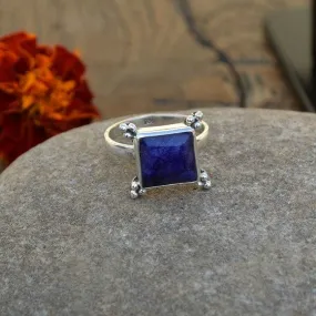 Natural Blue Sapphire Gemstone Ring -925 Sterling Silver Ring, Sapphire Jewelry, Nickel Free