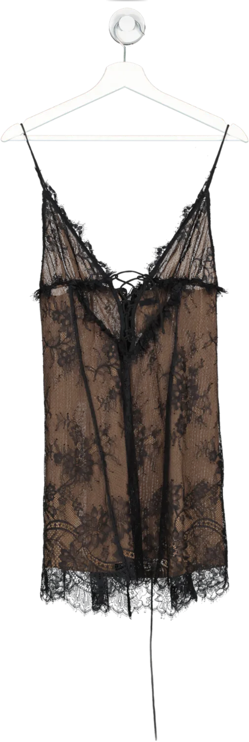 NBD Black Lace Mini Dress UK S