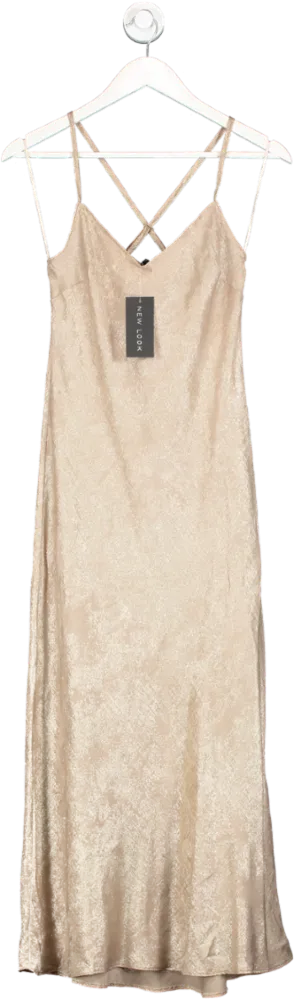 New Look Metallic Foil Crossover Strap Midi Dress UK 8