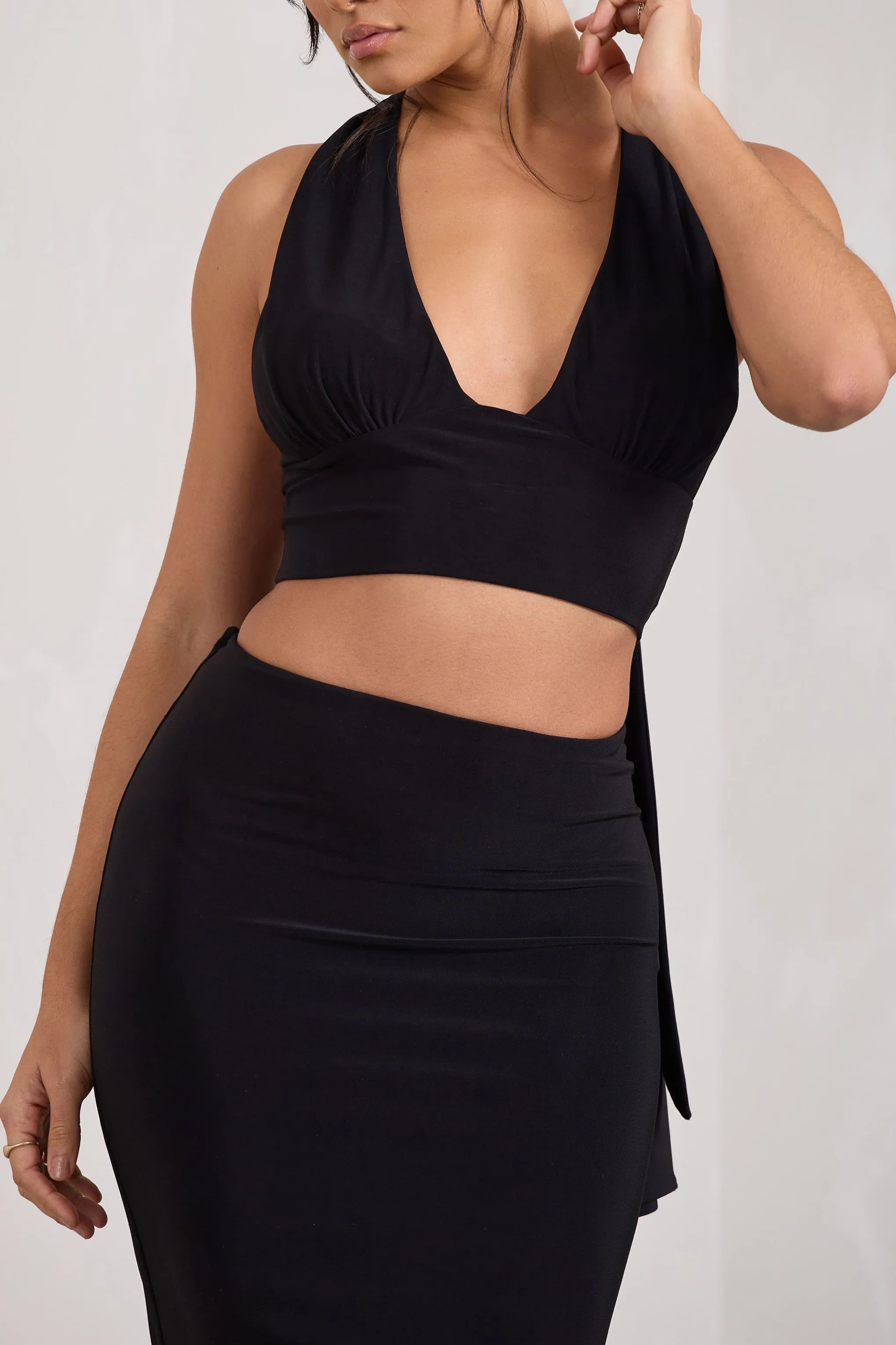 Onna | Black Bodycon Pencil Maxi Skirt