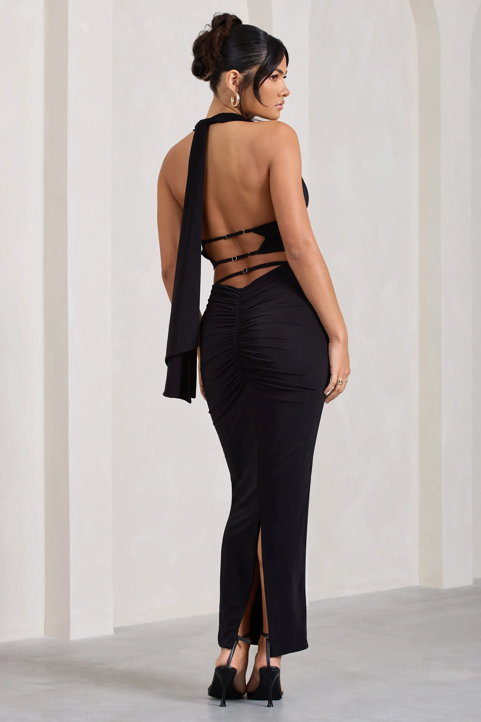 Onna | Black Bodycon Pencil Maxi Skirt