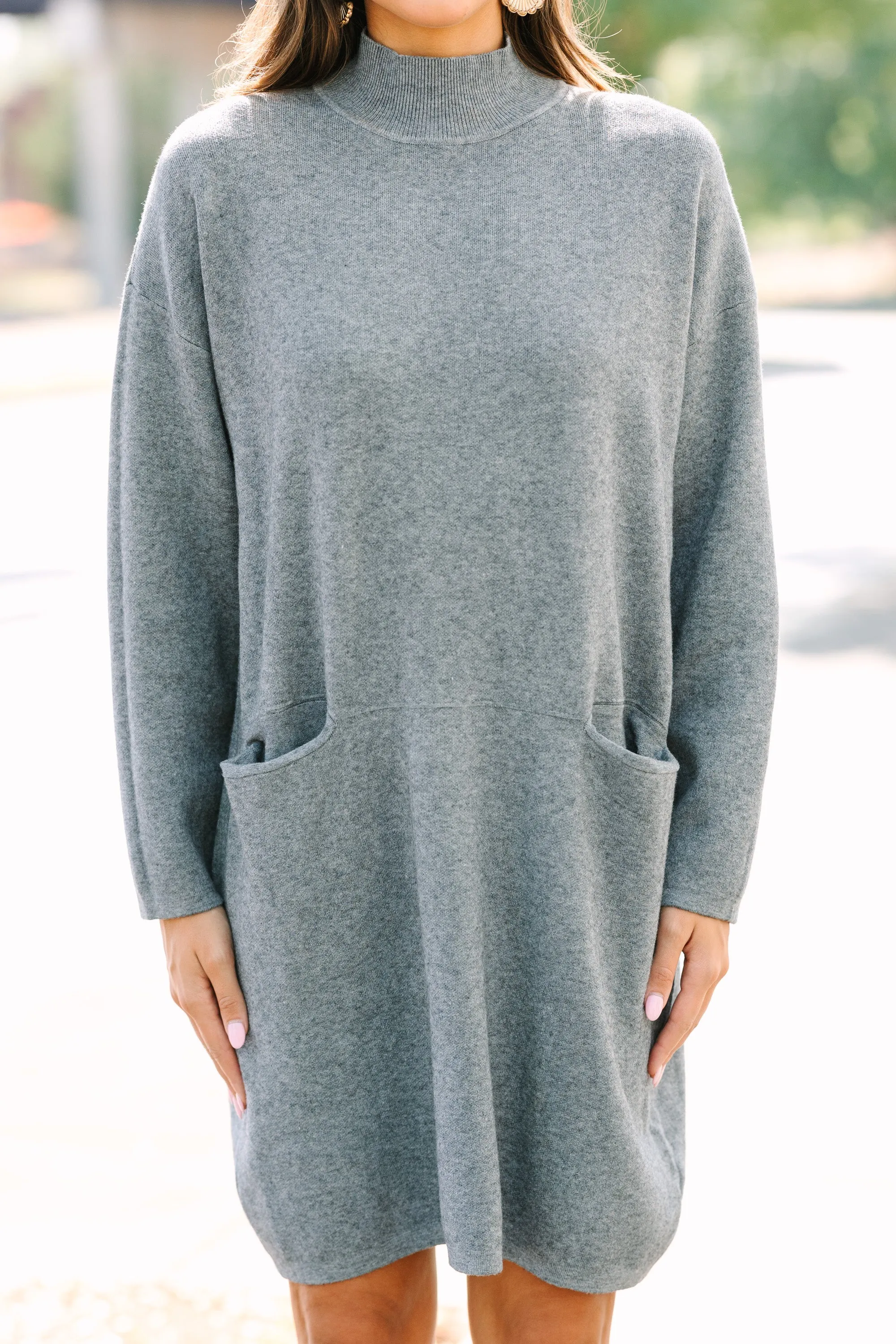 Pinch: Still In Love Gray Mock Neck Sweater Dress