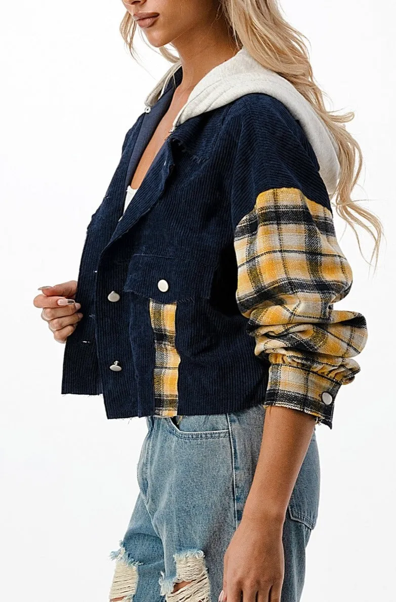 Plaid Cord Jacket