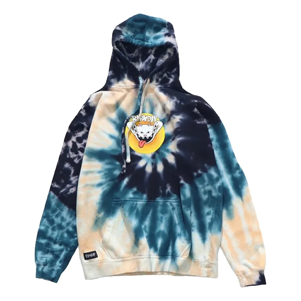 RIPNDIP BIG SMILE HOODIE-NVY PEA TIE DYE