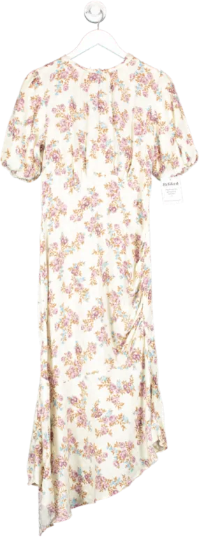 River Island Cream Floral Midi Swing Dress UK 8