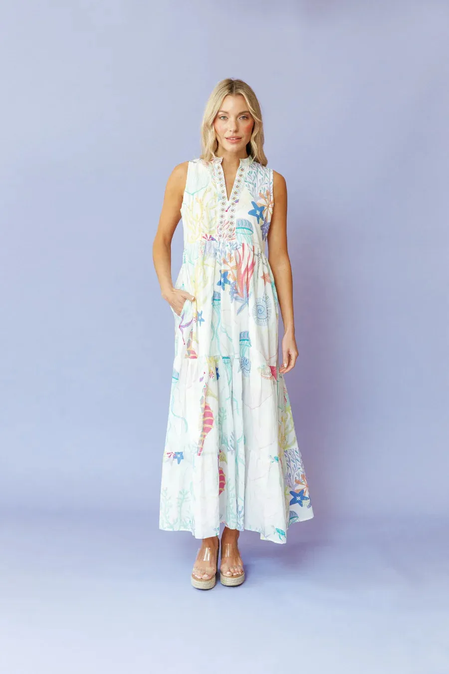 Sheridan French Tessa Dress - Under the Sea White