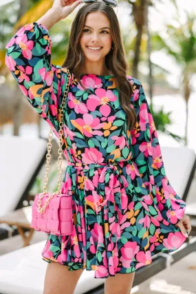 Stay Close Eggplant Purple Floral Dress