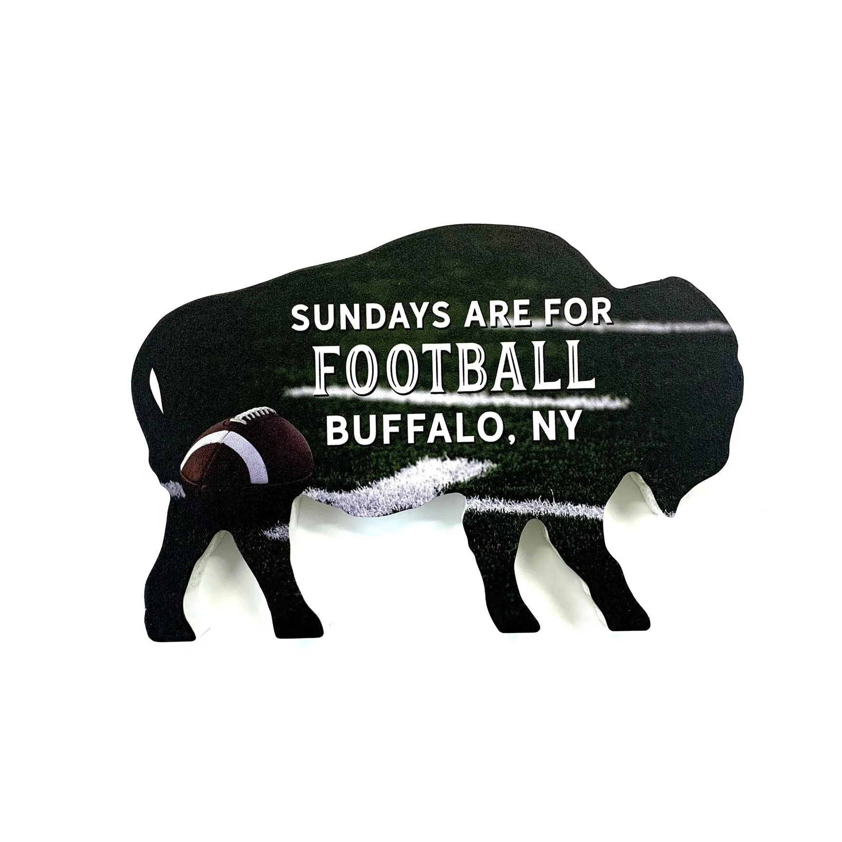 Sundays are for Football Buffalo Shaped Wooden Sign