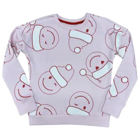 Sweet Soul Happy Face Christmas Pink Sweatshirt