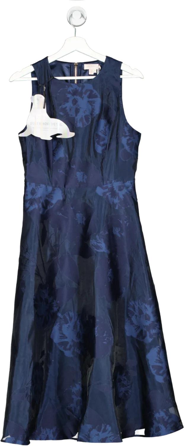 Ted Baker Blue Sleeveless Burnout Ballet Dress UK 12