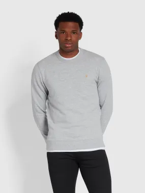 Tim Organic Cotton Crew Neck Sweatshirt In Light Grey Marl