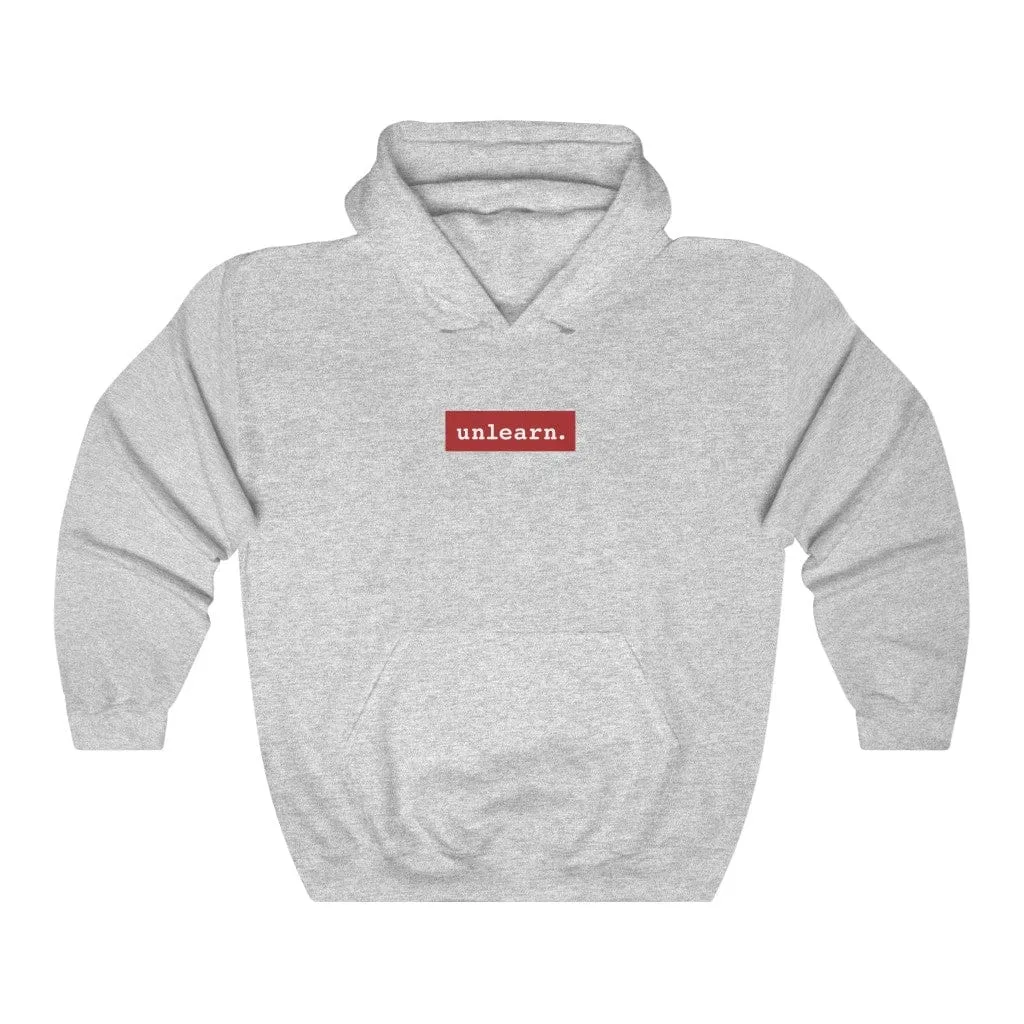 unlearn Red Box Logo - Relaxed Fit Hoodie