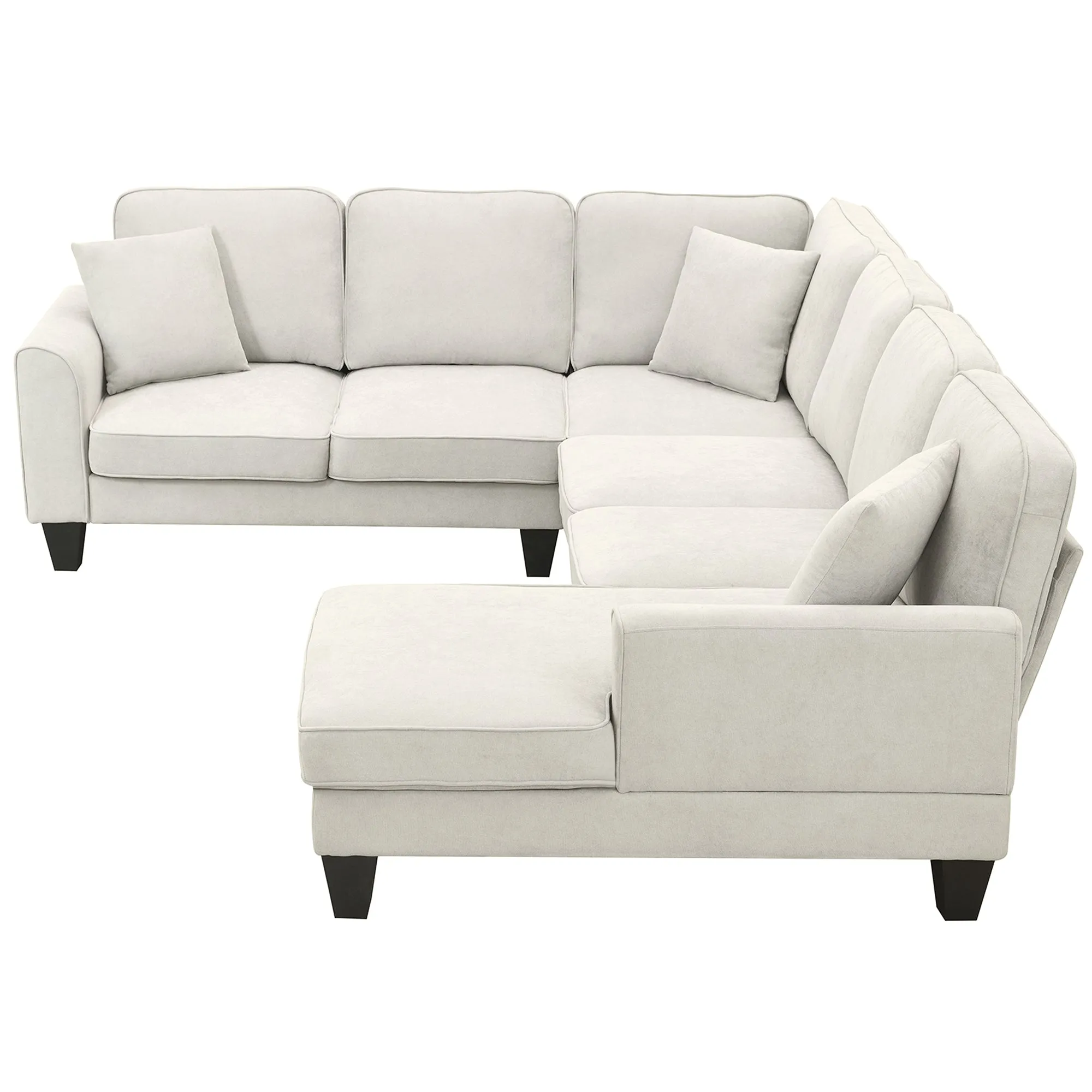 [VIDEO provided] [New] 108*85.5" Modern U Shape Sectional Sofa 7 Seat Fabric Sectional Sofa Set