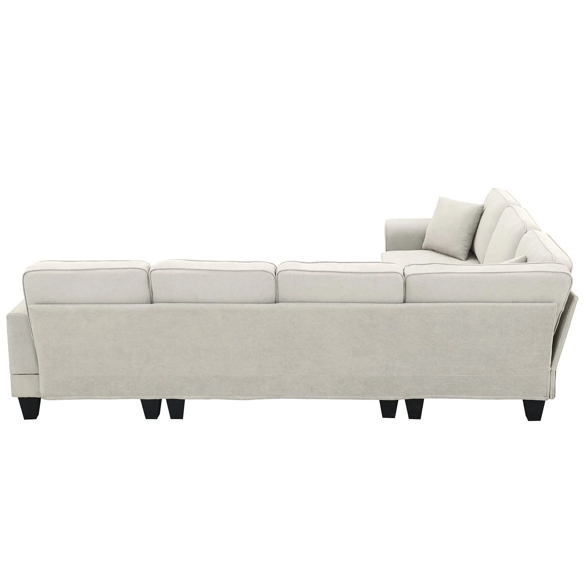 [VIDEO provided] [New] 108*85.5" Modern U Shape Sectional Sofa 7 Seat Fabric Sectional Sofa Set