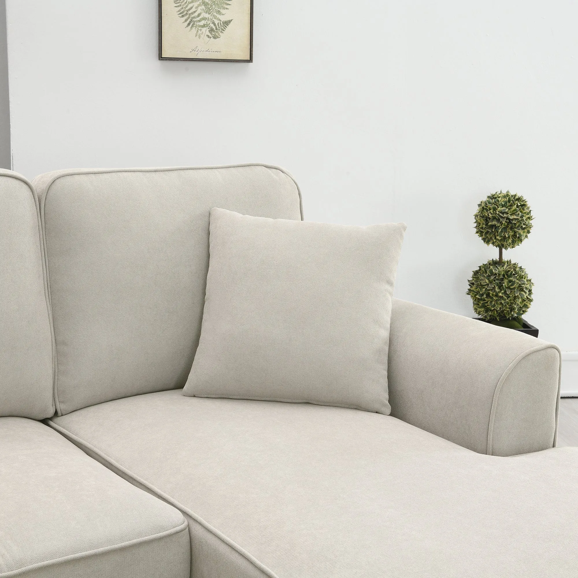 [VIDEO provided] [New] 108*85.5" Modern U Shape Sectional Sofa 7 Seat Fabric Sectional Sofa Set