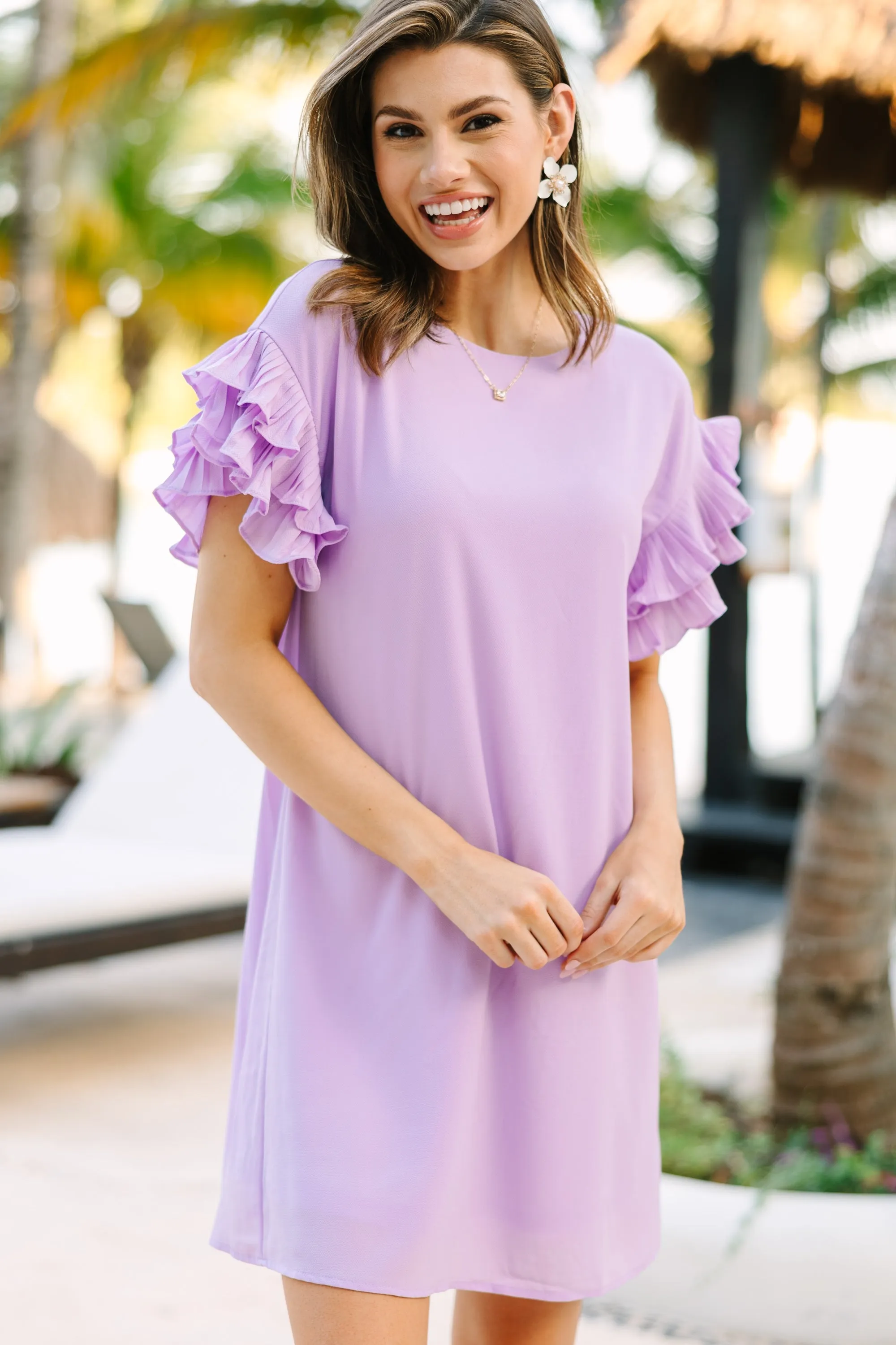 What A Vision Lavender Purple Ruffled Dress