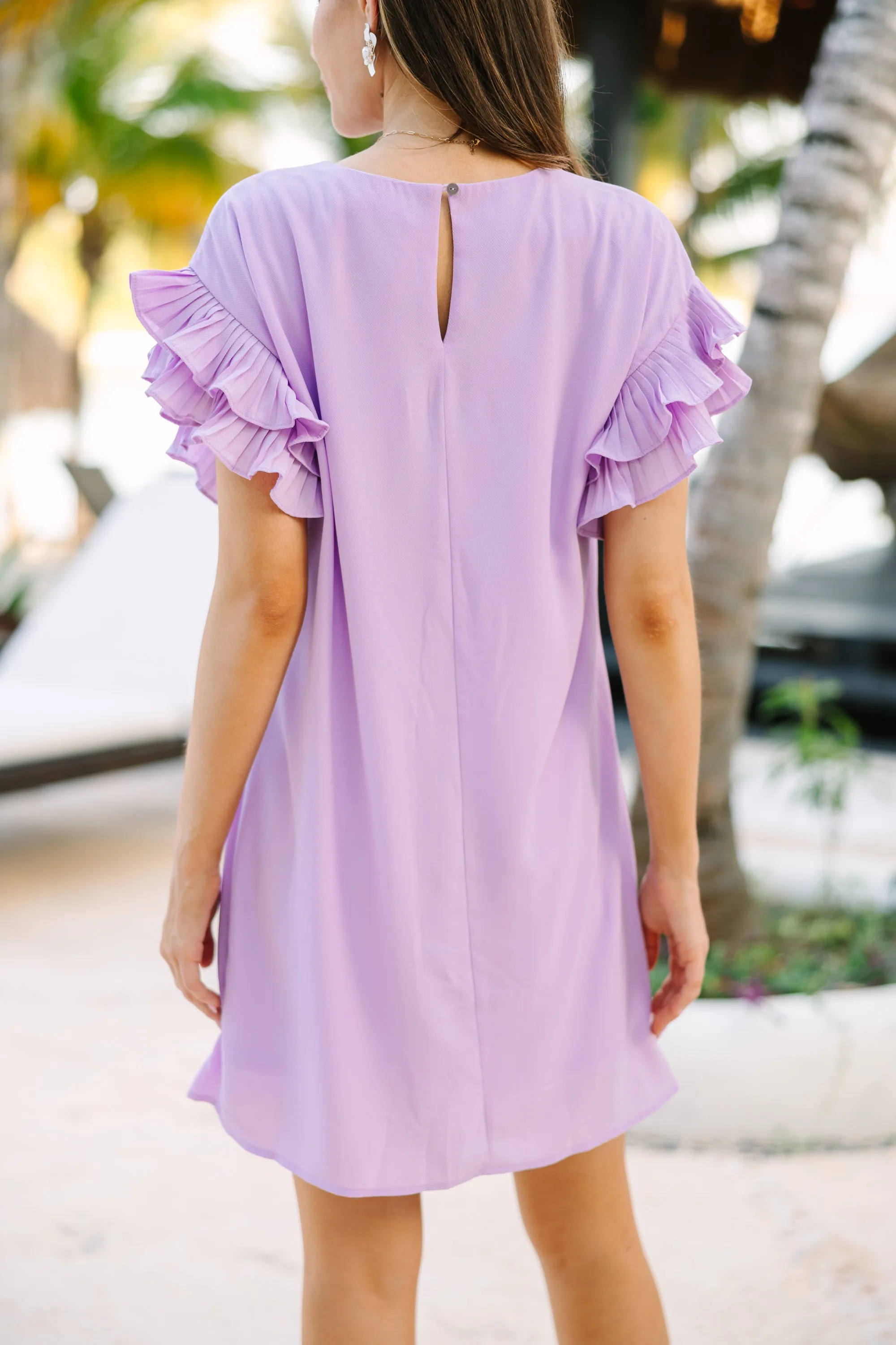 What A Vision Lavender Purple Ruffled Dress