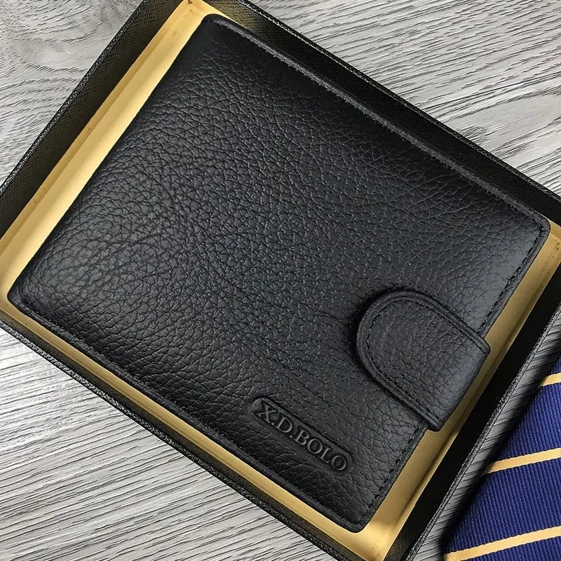 X.D.BOLO Wallet Men Leather Genuine Cow Leather Man Wallets With Coin Pocket Man Purse leather Money Bag Male Wallets Wholesale