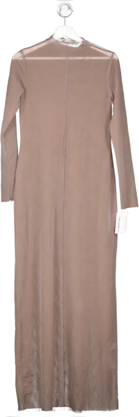 ZARA Brown Organza Maxi Dress UK L